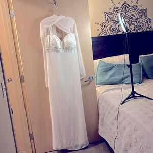 Fiesta XL wedding gown, prom formal dress with scarf.